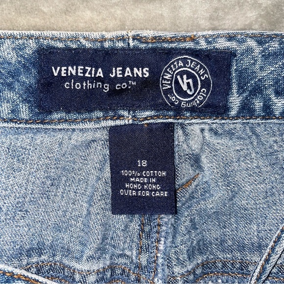 Vintage Venezia Lace-Up Denim Jean Shorts Y2K Style Size 18 - Picture 4 of 7